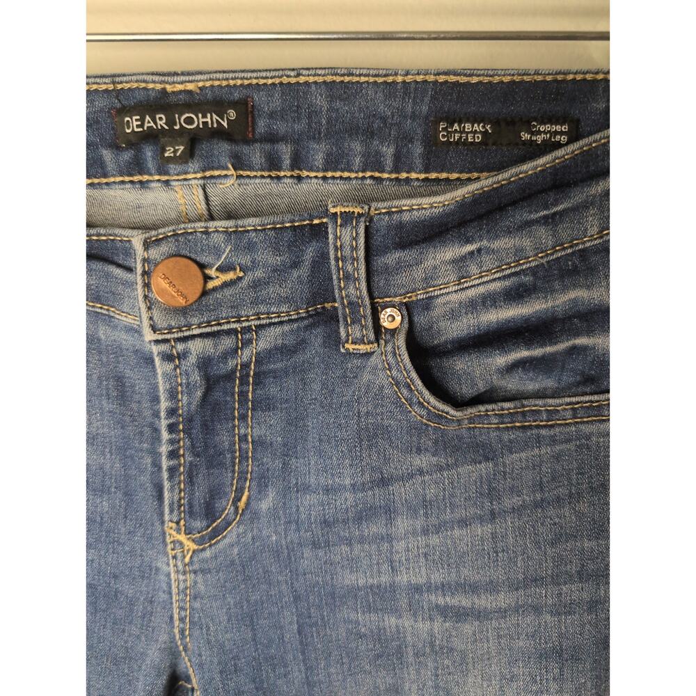 Dear John embroidered floral denim playback cuffed straight leg jeans 27 - Picture 2 of 8